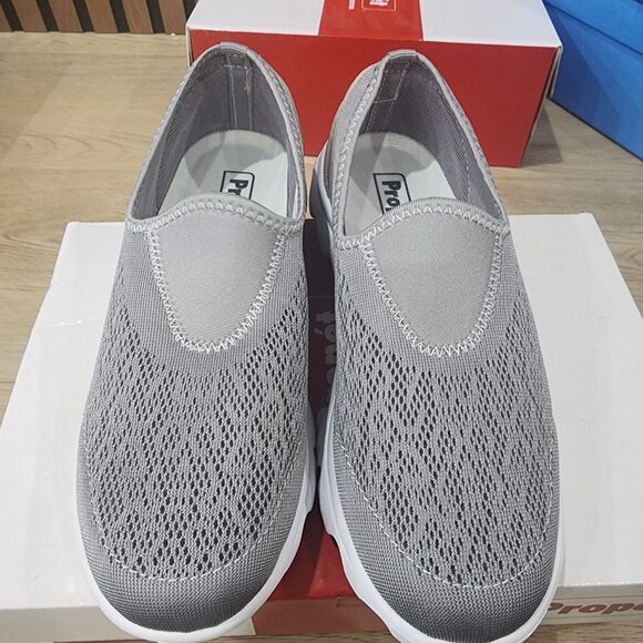 Propét Womens Travelactiv Slip-On Shoes Size 7 N (AA) Silver Lightweight & Mesh - Picture 4 of 8